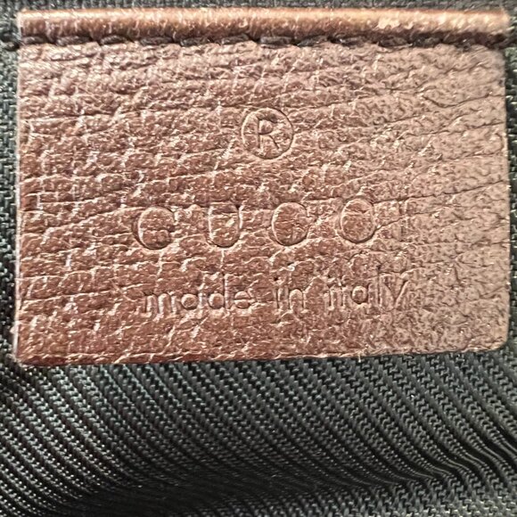 Gucci GG Canvas Monogram Web Tote Bag Brown Red Green Stripe 131231 - Picture 8 of 11